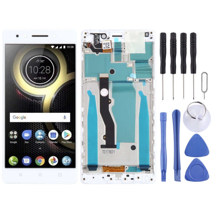 OEM LCD Screen for Lenovo K8 Note XT1902-3 Digitizer Full Assembly with Frame (White)