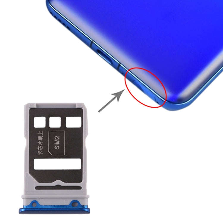 SIM Card Tray + SIM Card Tray for Huawei Honor V30 Pro / Honor V30 (Blue)
