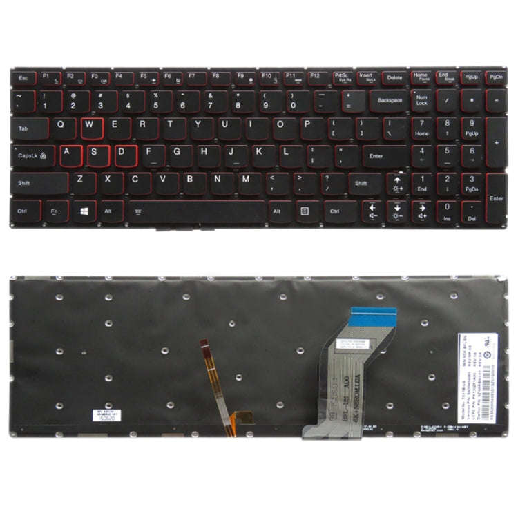 US Version Keyboard with Keyboard Backlight for Lenovo Ideapad Y700 Y700-15 Y700-15ISK Y700-15ACZ...