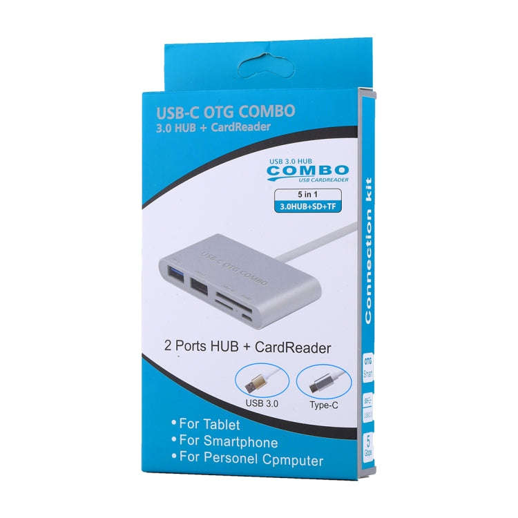 5 in 1 Micro SD + SD + USB 3.0 + USB 2.0 + Micro USB Port to USB-C / Type-C OTG COMBO Adapter Car...