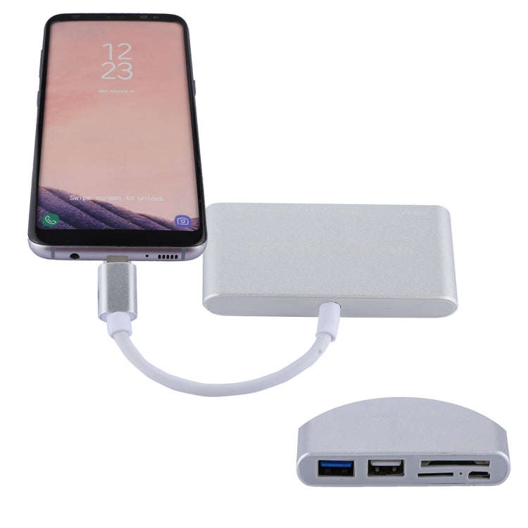 5 in 1 Micro SD + SD + USB 3.0 + USB 2.0 + Micro USB Port to USB-C / Type-C OTG COMBO Adapter Car...
