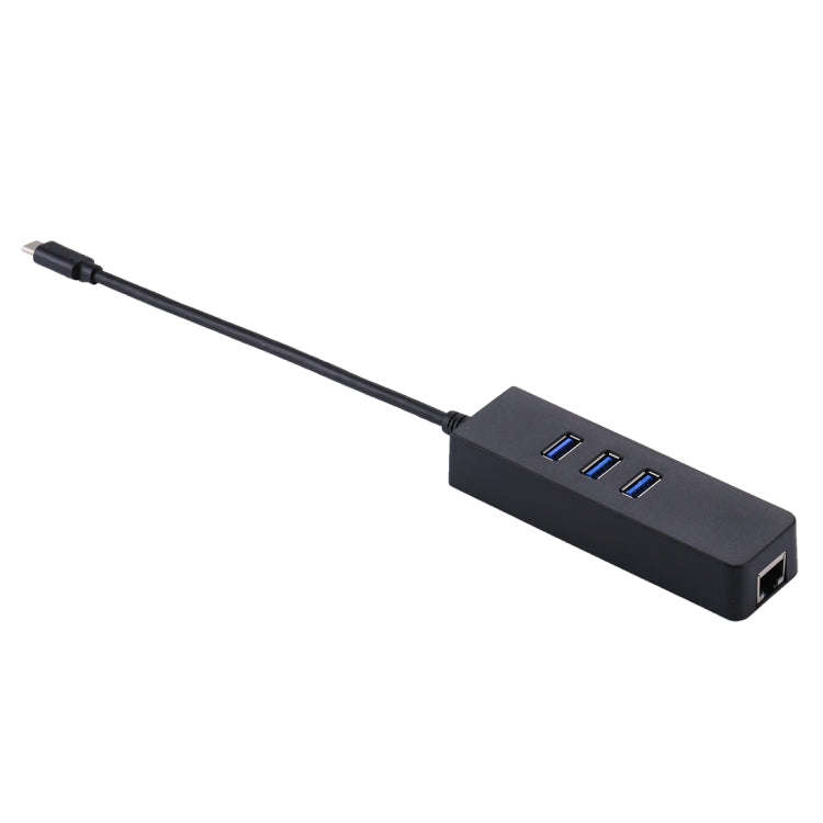 USB-C / Type-C to 3 USB 3.0 Ports HUB + RJ45 High Speed Gigabit Ethernet Adapter Multi-function L...
