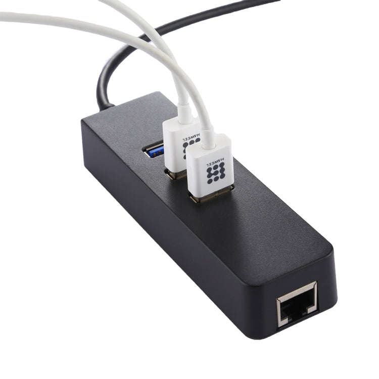 USB-C / Type-C to 3 USB 3.0 Ports HUB + RJ45 High Speed Gigabit Ethernet Adapter Multi-function L...