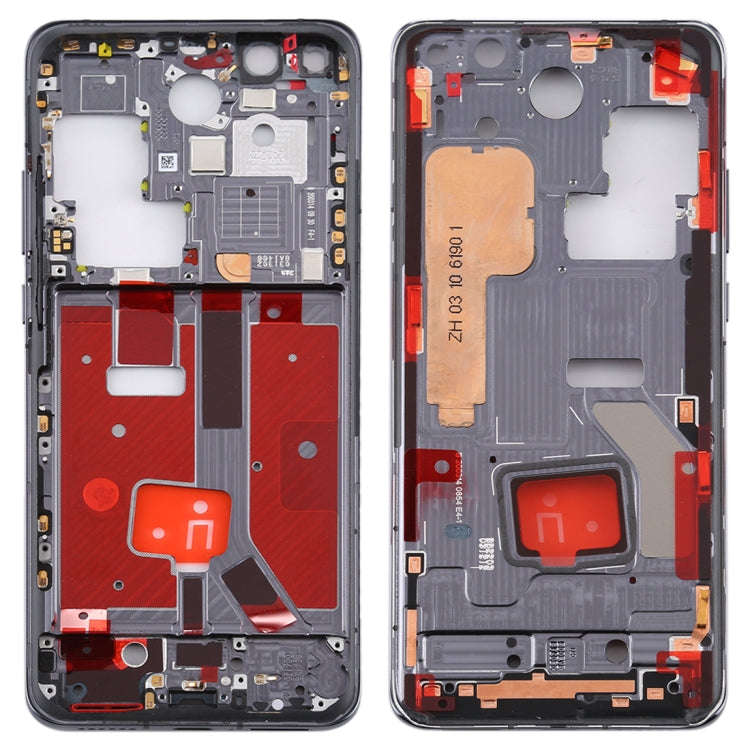 Original Middle Frame Bezel Plate with Side Keys for Huawei P40 Pro(Black)