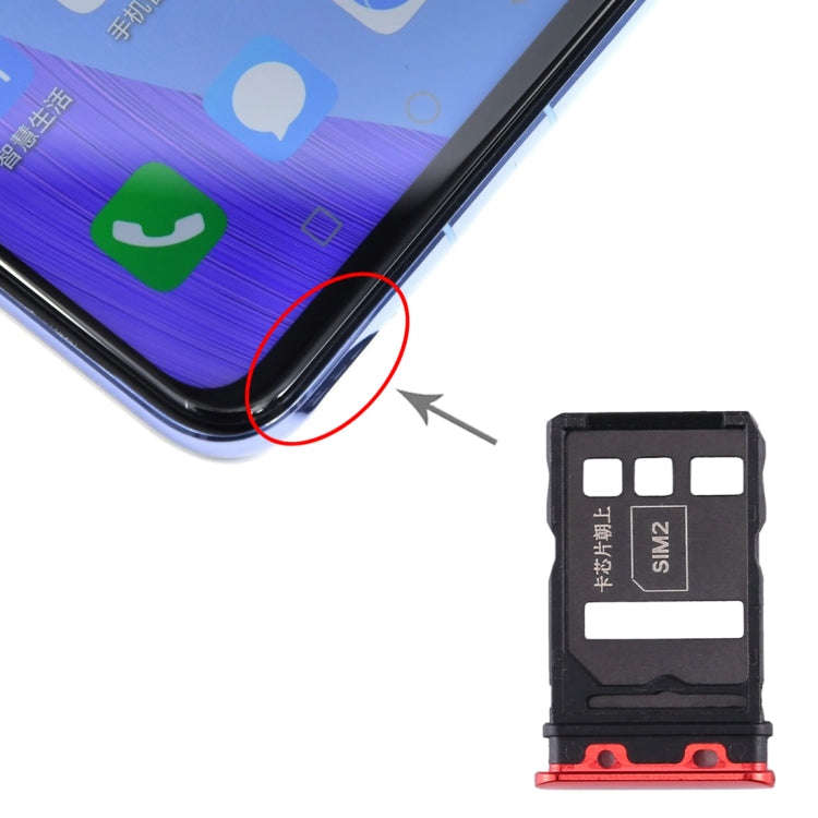 SIM Card Tray + SIM Card Tray for Honor V30 Pro / Honor V30(Red)