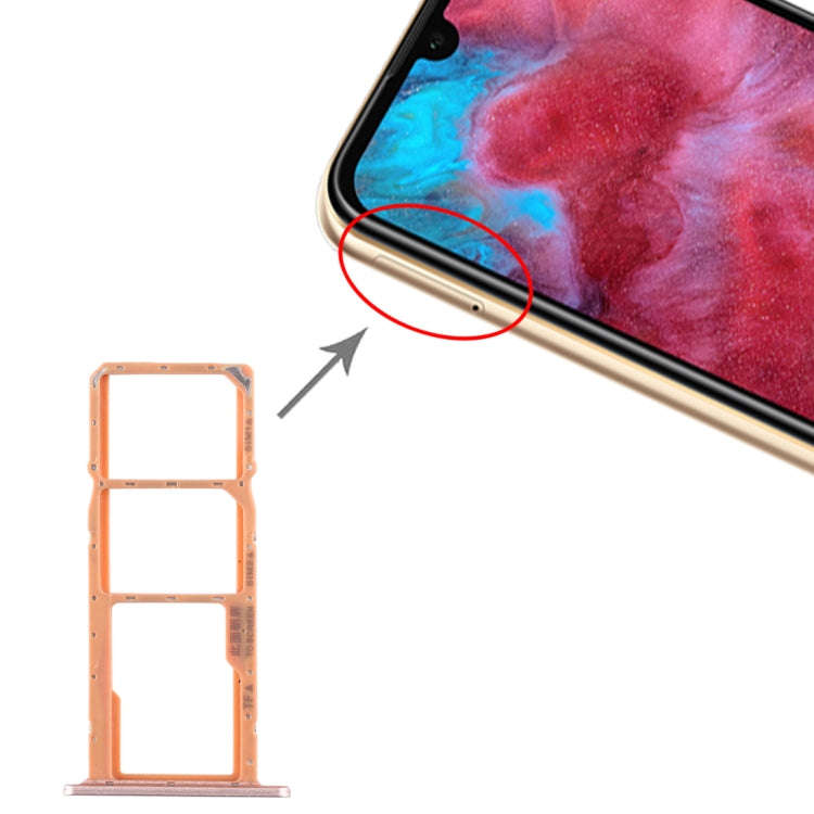SIM Card Tray + SIM Card Tray + Micro SD Card Tray for Huawei Honor Play 3e (Gold)