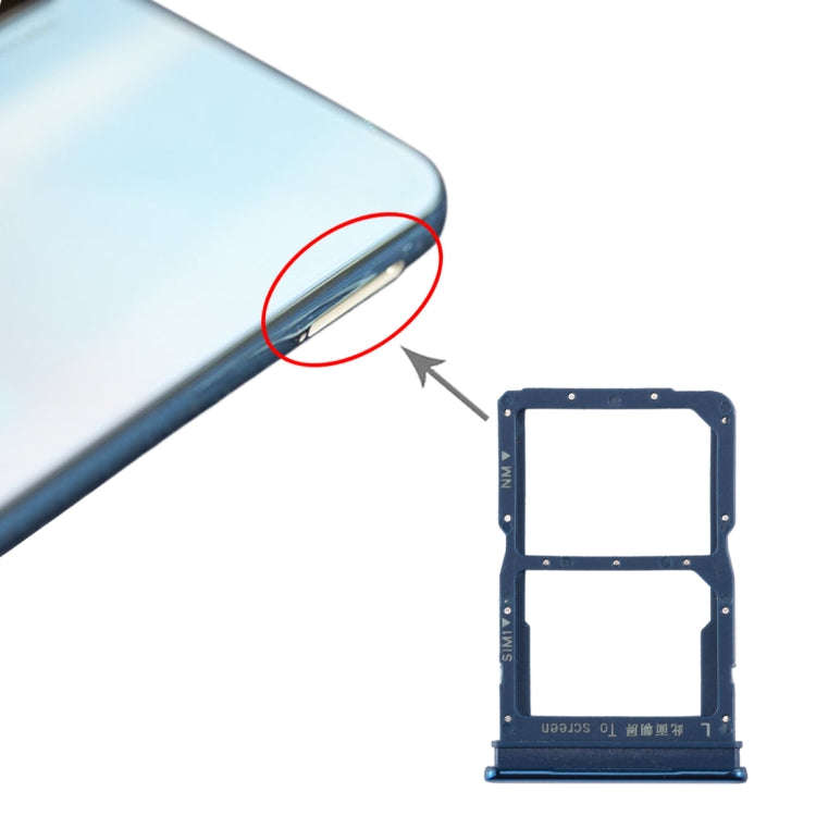 SIM Card Tray + NM Card Tray for Huawei Honor 20 Lite (Blue)