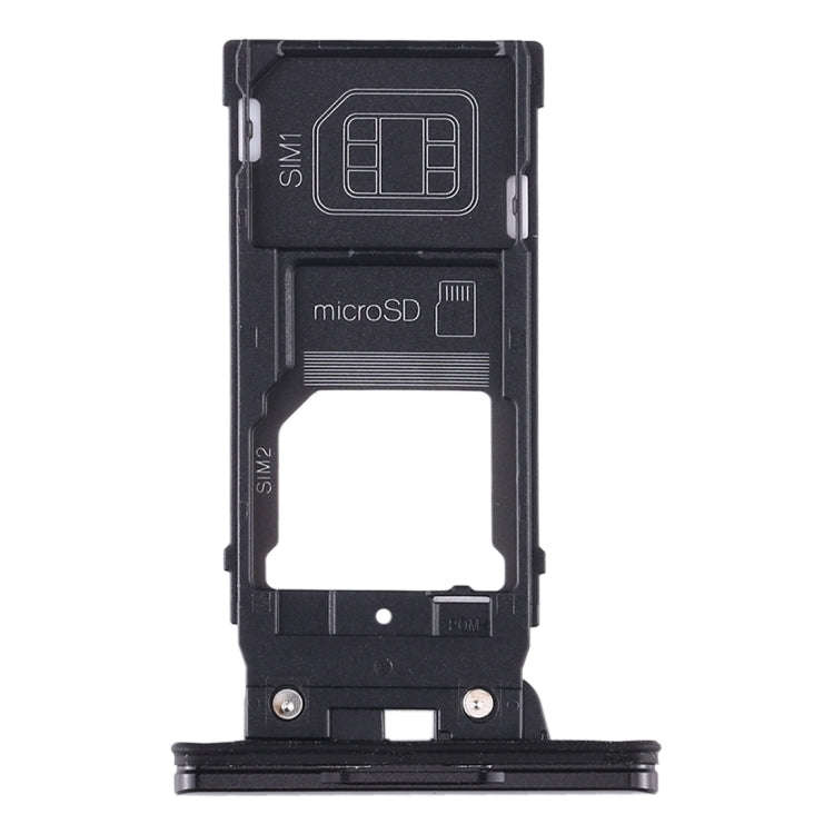 SIM Card Tray + SIM Card Tray + Micro SD Card Tray for Sony Xperia XZ2(Black)