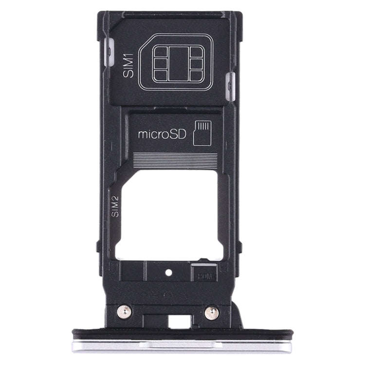 SIM Card Tray + SIM Card Tray + Micro SD Card Tray for Sony Xperia XZ2(Silver)