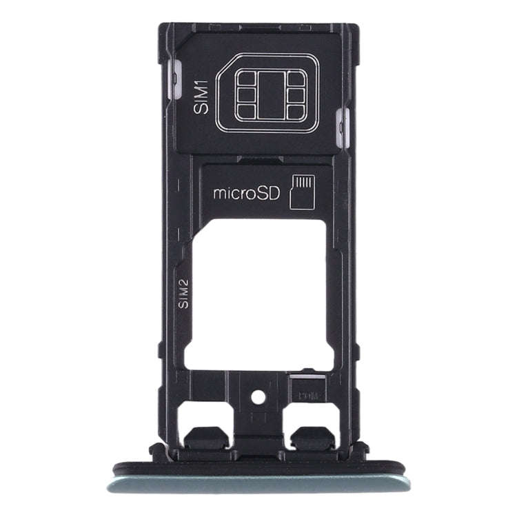 SIM Card Tray + SIM Card Tray + Micro SD Card Tray for Sony Xperia XZ2 Compact(Green)