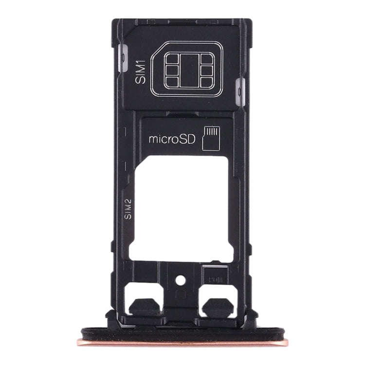 SIM Card Tray + SIM Card Tray + Micro SD Card Tray for Sony Xperia XZ2 Compact(Brown)