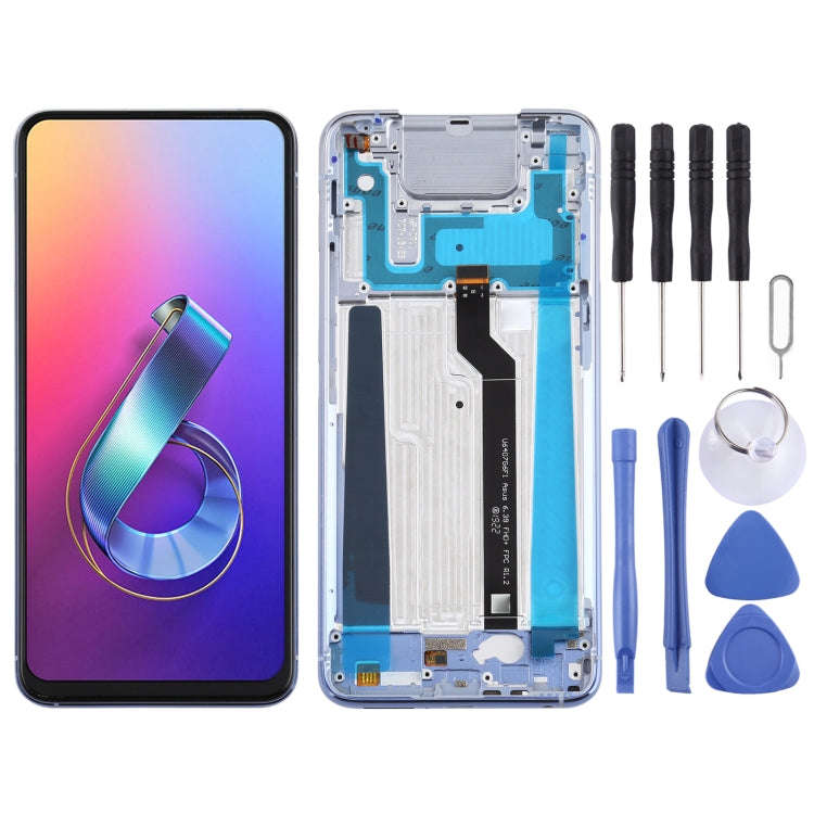 OEM LCD Screen for Asus Zenfone 6 ZS630KL I01WD Digitizer Full Assembly with FrameSilver)