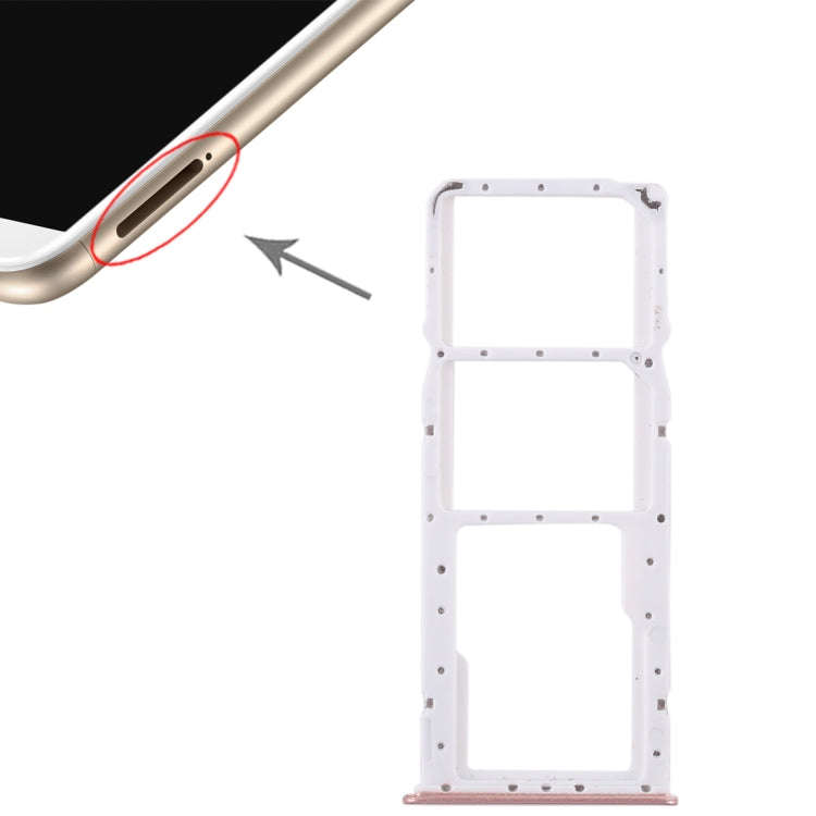 2 SIM Card Tray + Micro SD Card Tray for Huawei Enjoy 8 Plus(Pink)