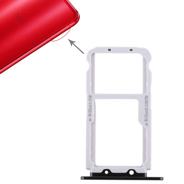 SIM Card Tray + SIM Card Tray / Micro SD Card for Huawei Honor View 10 / V10(Black)