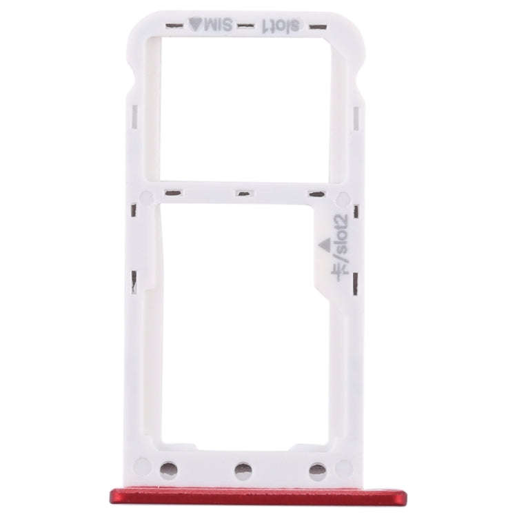 SIM Card Tray + SIM Card Tray / Micro SD Card for Huawei Enjoy 7 (Red)