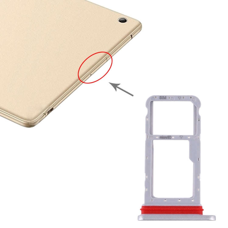 SIM Card Tray + Micro SD Card Tray for Huawei Honor Waterplay (Silver)