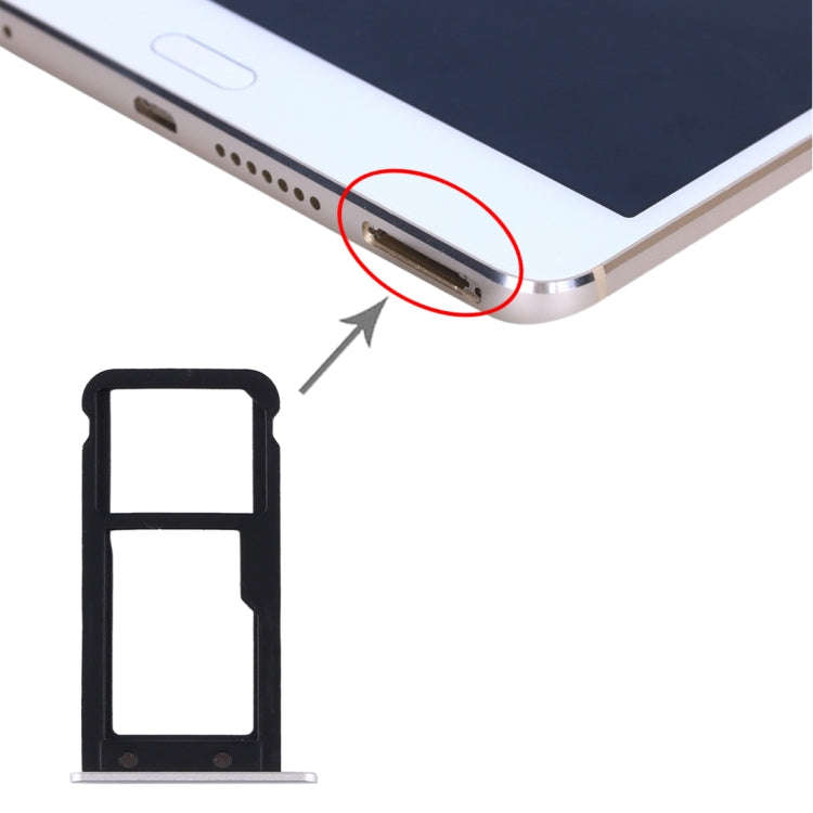 SIM Card Tray + Micro SD Card Tray for Huawei MediaPad M3 8.4 (4G Version) (Silver)