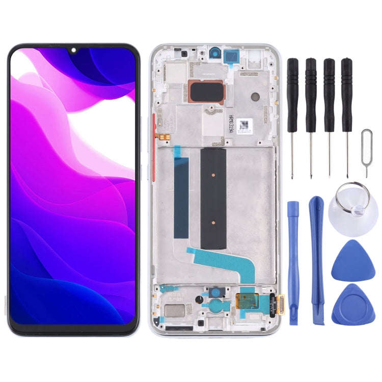 Original AMOLED LCD Screen for Xiaomi Mi 10 Lite 5G with Digitizer Full Assembly(Silver)
