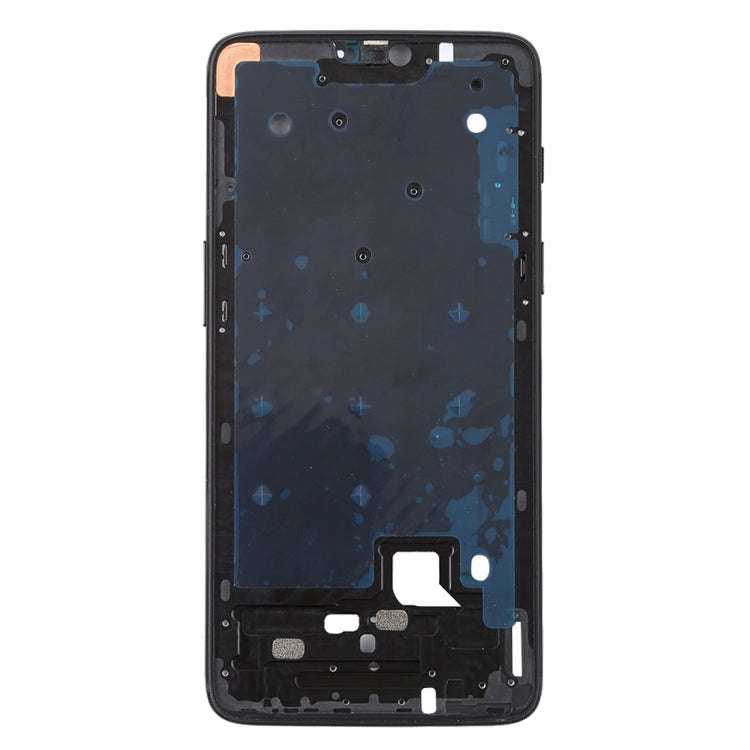 For OnePlus 6 Front Housing LCD Frame Bezel Plate with Side Keys (Jet Black)