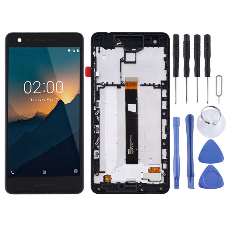 TFT LCD Screen for Nokia 2.1 Digitizer Full Assembly with Frame (Black)