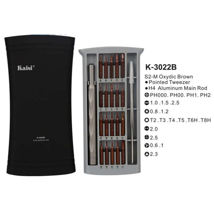 Kaisi K-3022B 22 in1 High Precision Screwdriver Set Magnetic Screwdriver Bits