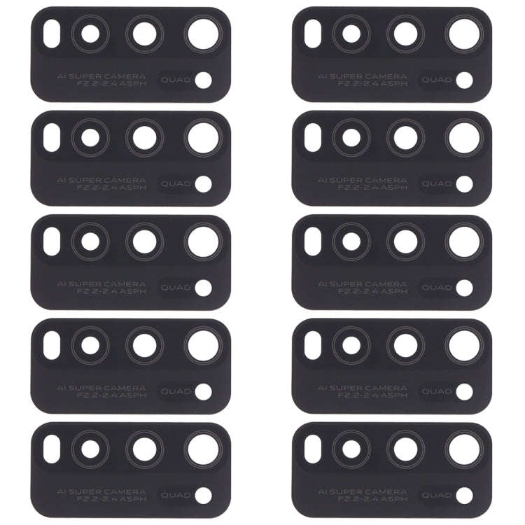 For Vivo Y50 1935, V1965A / Vivo Y30 1938 10pcs Back Camera Lens (Black)