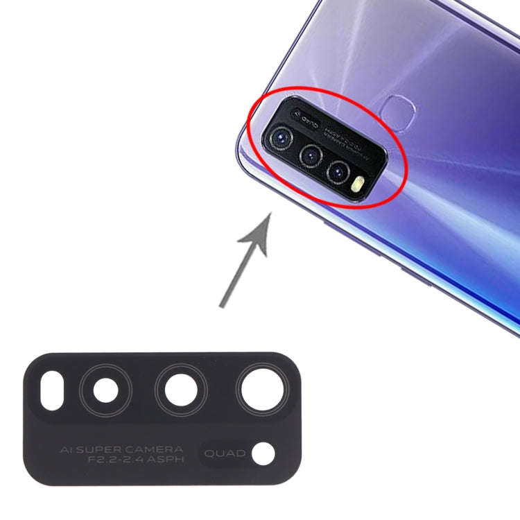 For Vivo Y50 1935, V1965A / Vivo Y30 1938 10pcs Back Camera Lens (Black)