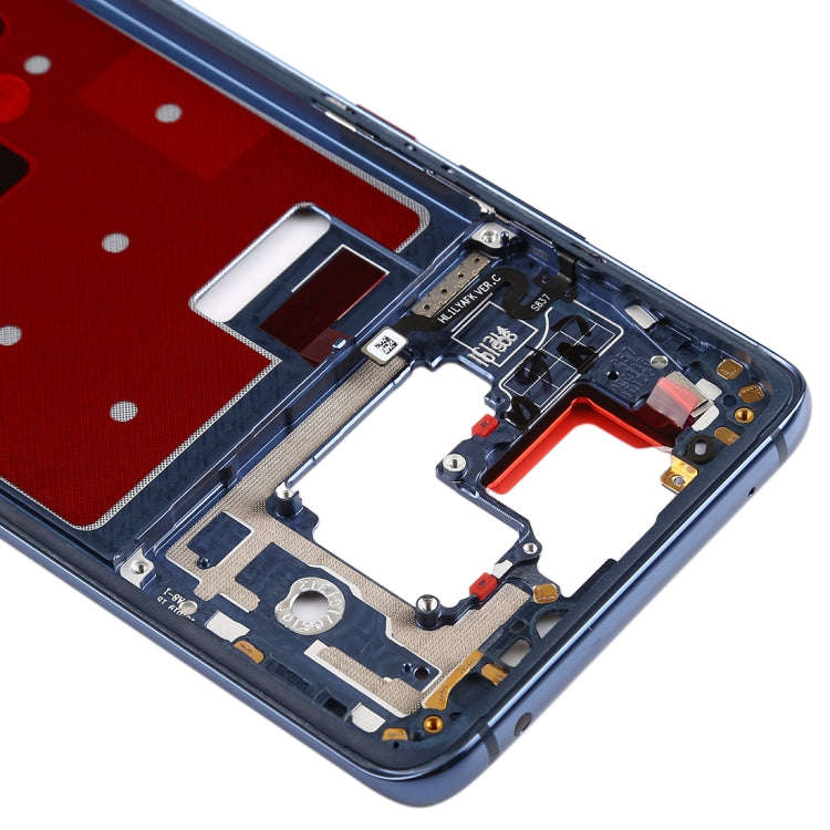 Front Housing LCD Frame Bezel Plate with Side Keys for Huawei Mate 20 Pro(Blue)