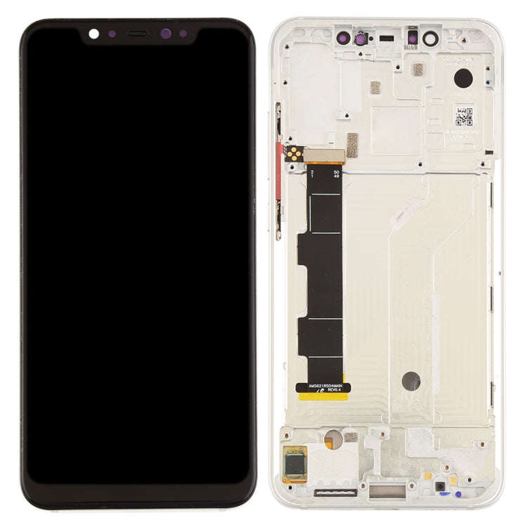 LCD Screen and Digitizer Full Assembly with Frame & Side Keys for Xiaomi Mi 8(Silver)