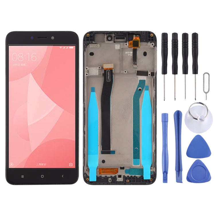 TFT LCD Screen for Xiaomi Redmi 4X Digitizer Full Assembly with Frame(Black)