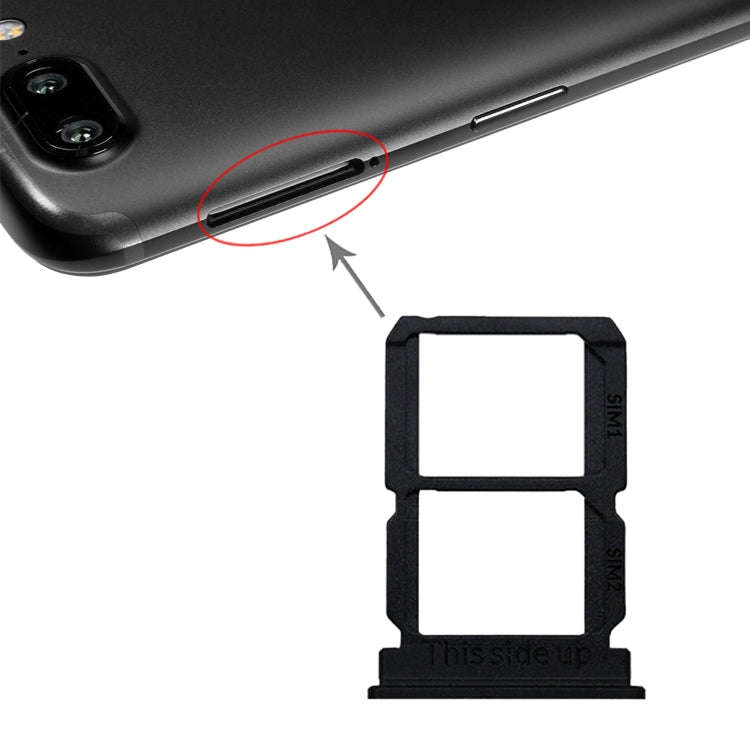 For OnePlus 5T A5010 SIM Card Tray + SIM Card Tray (Black)