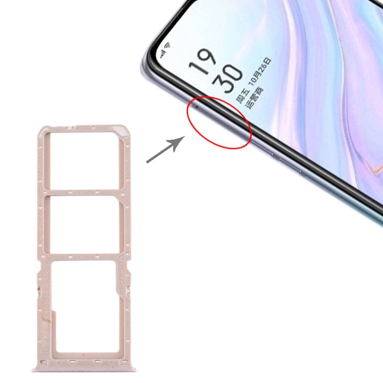 For OPPO A11 SIM Card Tray + SIM Card Tray + Micro SD Card Tray (Gold)