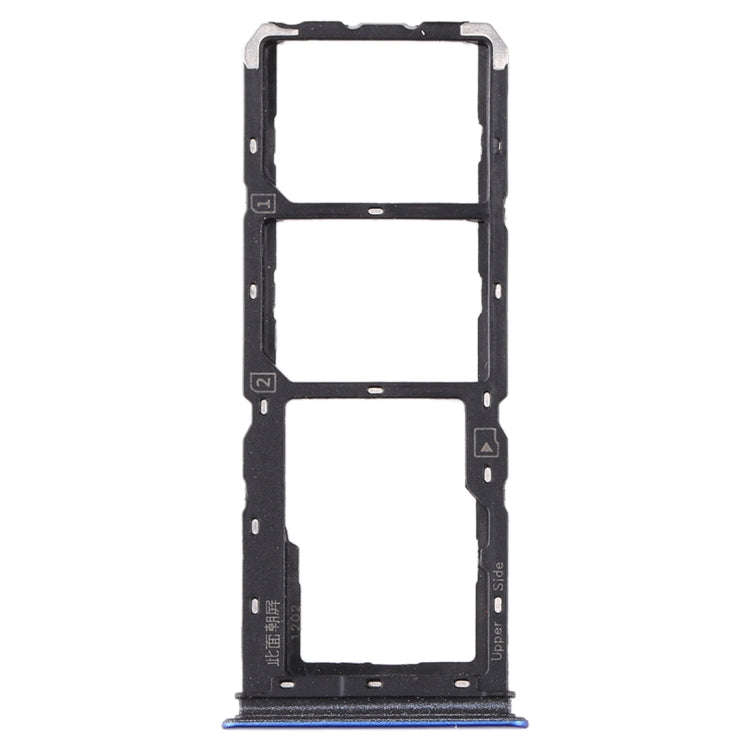 For vivo Y5s SIM Card Tray + SIM Card Tray + Micro SD Card Tray (Blue)