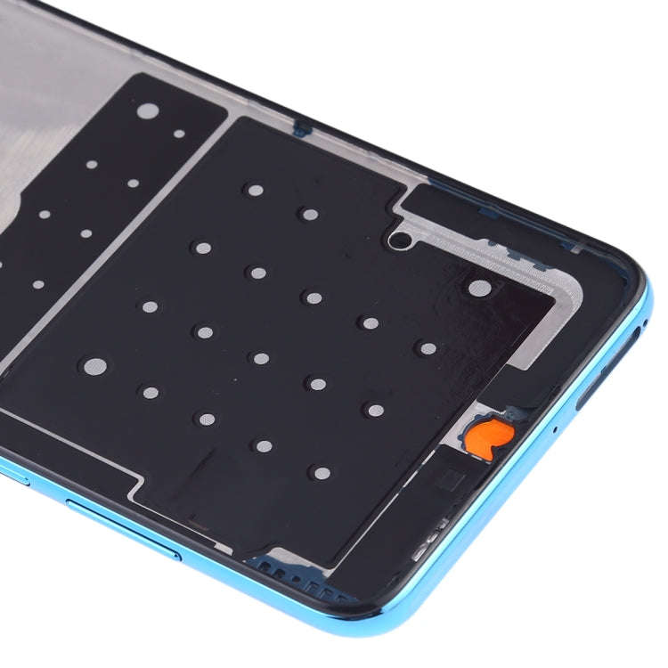 Front Housing LCD Frame Bezel Plate with Side Keys for Huawei P30 Lite(Blue)