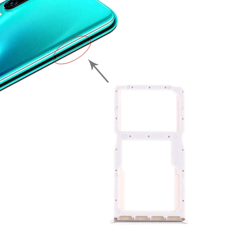 SIM Card Tray + SIM Card Tray / Micro SD Card Tray for Huawei P30 Lite (White)