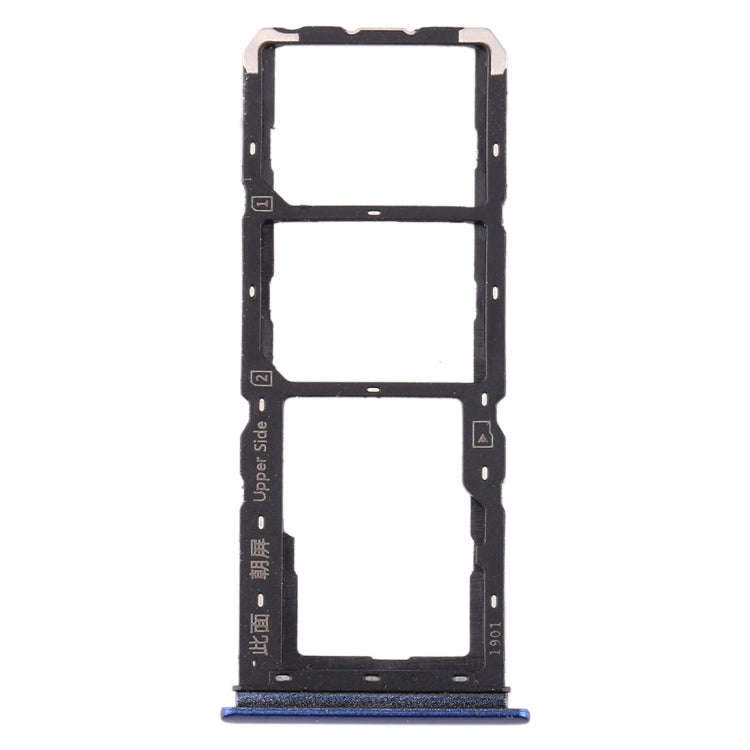 For vivo Y3 SIM Card Tray + SIM Card Tray + Micro SD Card Tray (Blue)