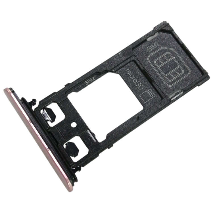 SIM1 Card Tray + SIM2 Card / Micro SD Card Tray for Sony Xperia XZ(Pink)