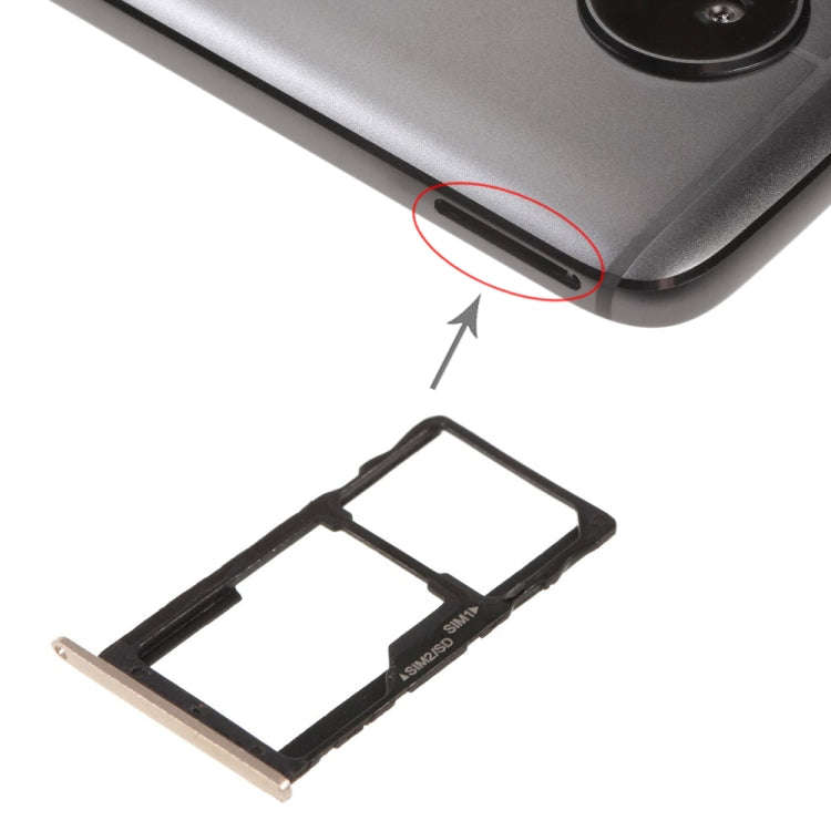 SIM Card Tray + SIM Card Tray / Micro SD Card Tray for Motorola Moto G5S(Gold)
