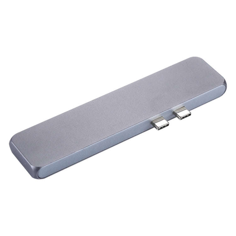 Multi-function Aluminium Alloy Dual USB-C / Type-C HUB Adapter with HDMI Female & 2 x USB 3.0 Por...