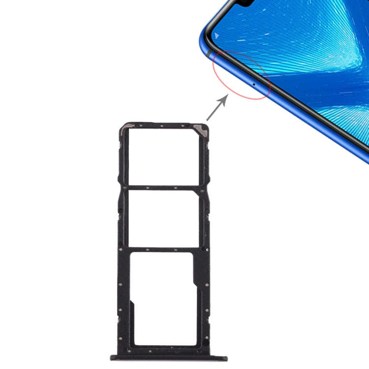 SIM Card Tray + Micro SD Card Tray for Huawei Honor 8X (Black)