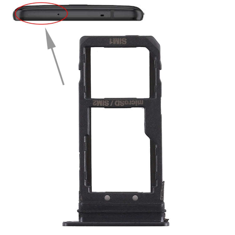 SIM Card Tray + SIM Card Tray / Micro SD Card Tray for HTC U11+(Black)
