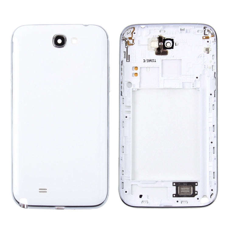 For Galaxy Note II / N7100 Middle Frame Bezel + Battery Back Cover (White)