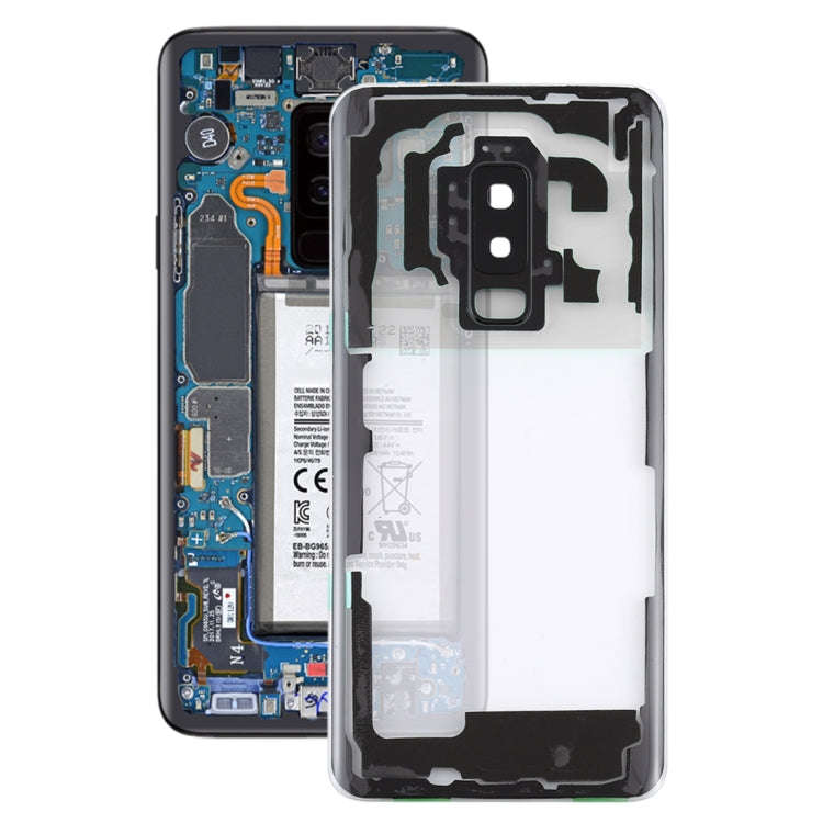 For Samsung Galaxy S9+ / G965F G965F/DS G965U G965W G9650 Transparent Battery Back Cover with Cam...