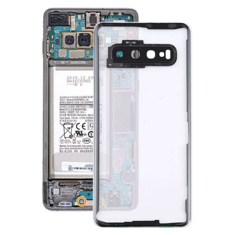 For Samsung Galaxy S10 G973F/DS G973U G973 SM-G973 Transparent Battery Back Cover with Camera Len...