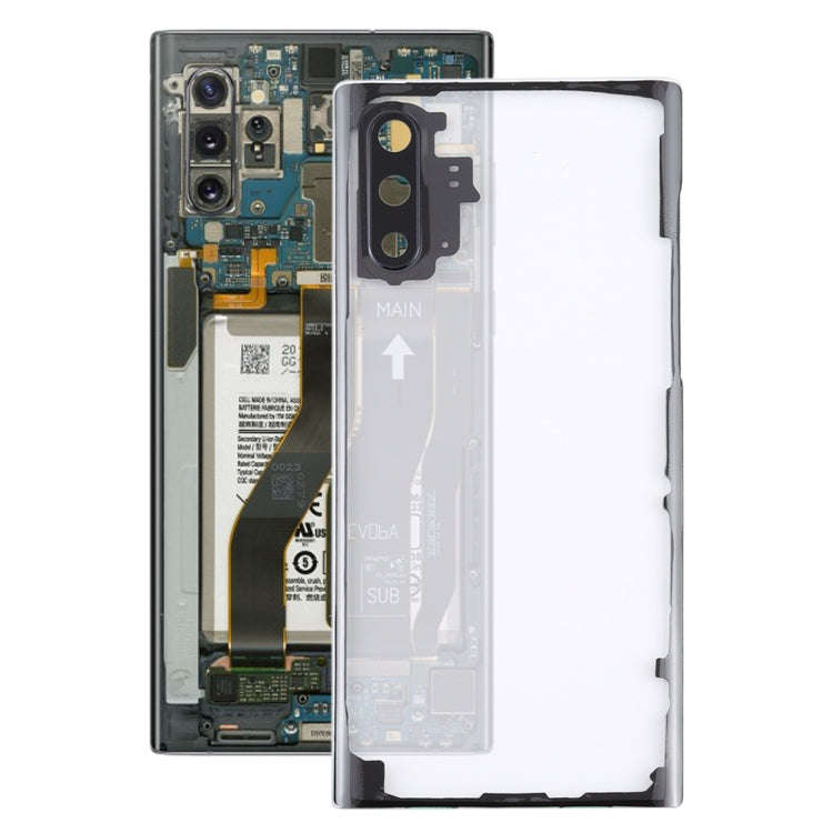For Samsung Galaxy Note 10 N970 N9700 Transparent Battery Back Cover with Camera Lens Cover (Tran...