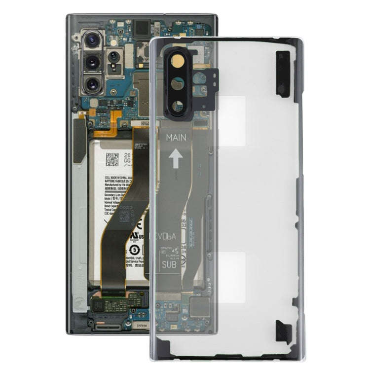 For Samsung Galaxy Note 10+ N975 N9750 Transparent Battery Back Cover with Camera Lens Cover (Tra...