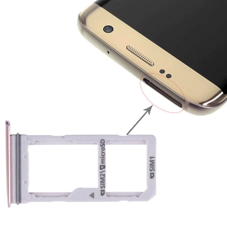 For Galaxy S7 Edge 2 SIM Card Tray / Micro SD Card Tray (Pink)