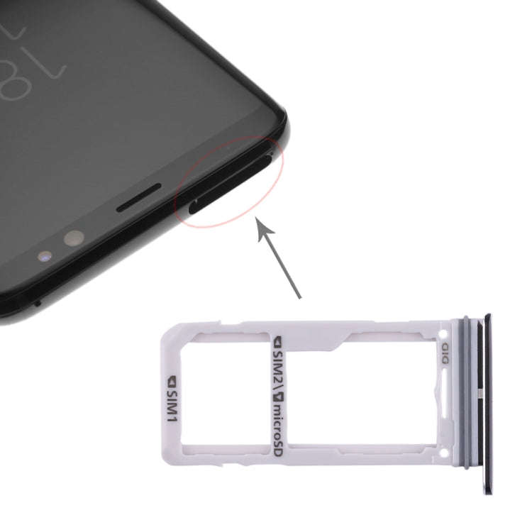 For Galaxy S8 / S8+ 2 SIM Card Tray / Micro SD Card Tray (Black)