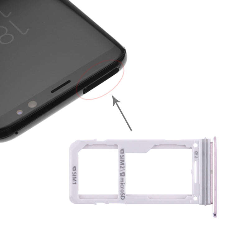 For Galaxy S8 / S8+ 2 SIM Card Tray / Micro SD Card Tray (Pink)