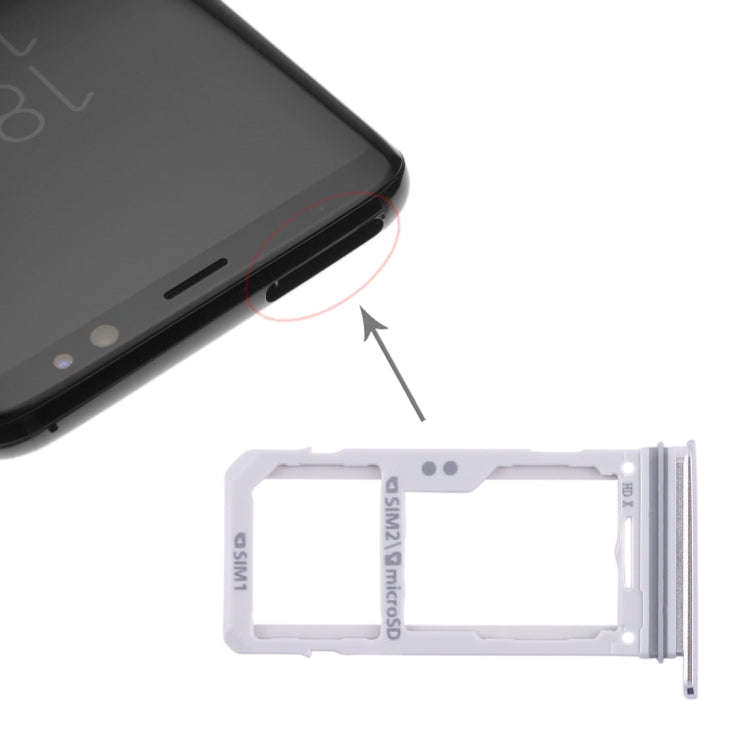 For Galaxy S8 / S8+ 2 SIM Card Tray / Micro SD Card Tray (Silver)